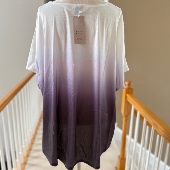 Emery Rose Plus Size Women's Summer Loose Country Ombre T-Shirt, Size 4X - Picture 6 of 8